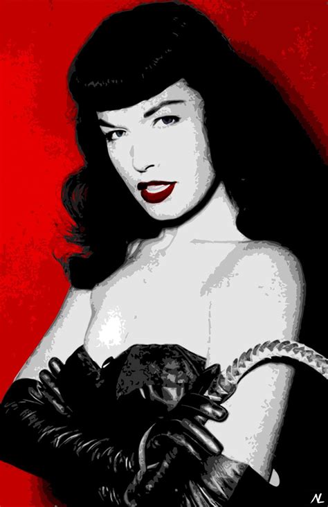 Bettie Page Sexy Red Pin Up Illustration Sexual Icon Pop Art Etsy