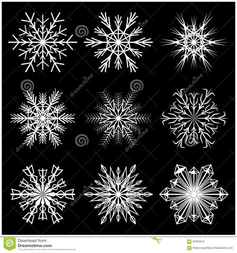 Snowflake Vector Symbol Silhouette Design Christmas