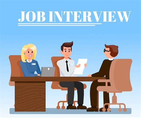 Premium Vector Job Interview In Office Flat Vector Illustration