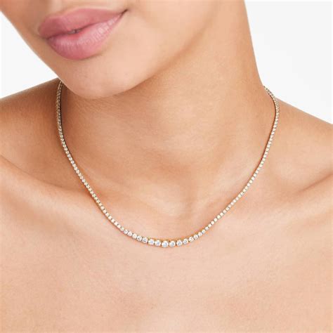 14k Yellow Gold Riviera Tennis Necklace 700 Ctw