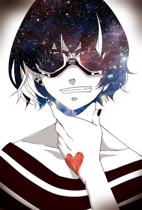 Anime Anime Guy Anime Boy Heart Galaxy Smirking
