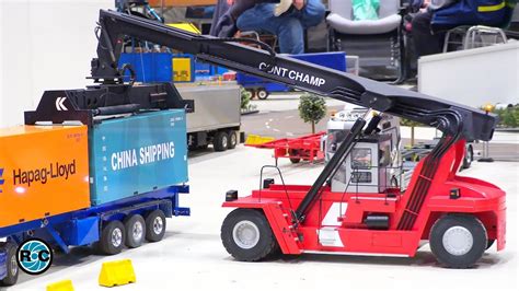 Rc Container Truck Terminal Reach Stacker At Work Youtube