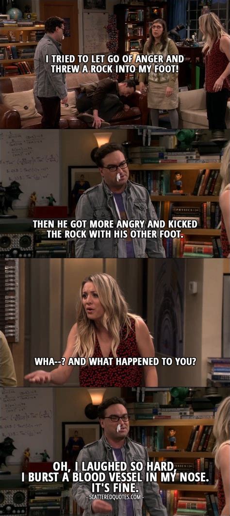 Quote From The Big Bang Theory 10x09 │ Sheldon Cooper I Tried To Let Go Of Anger And Threw A