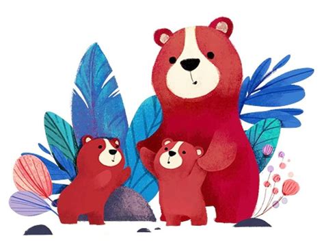 Mama Bear With The Cubs Mama Bear Design Mama Bear Drawing For Kids