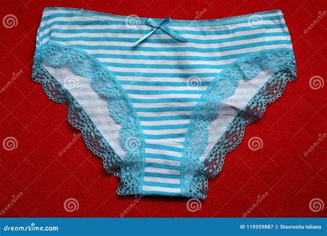 Blue And White Striped Cotton Panties For Women Stock Image Image Of Hearts Color 119359887