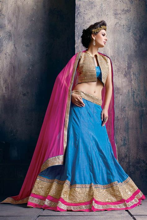 Wonderful yellow art silk new designer wedding wear lehenga choli. Aqua Silk Wedding Lehenga Choli 63125 | Lehenga choli ...