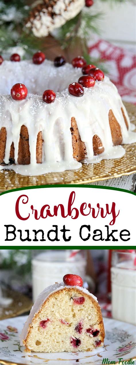Mini bundt cake mini desserts christmas desserts plated desserts. Cranberry Sour Cream Bundt Cake - Fresh Cranberry Cake Recipe @horizonorganic #HorizonHoliday ...