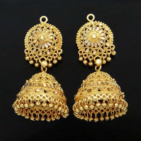 18k Gold Plated Jewelry Jhumka Earring Traditional Indian Jewelry Gold