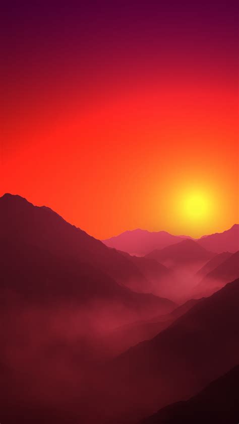 Mountain Range Wallpaper 4k Silhouette Sunrise Orange Sky 6405