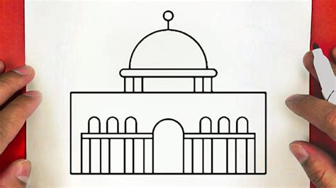 كيفية رسم مسجد القدس خطوة بخطوة رسم سهل رسم مسجد سهل طريقة رسم