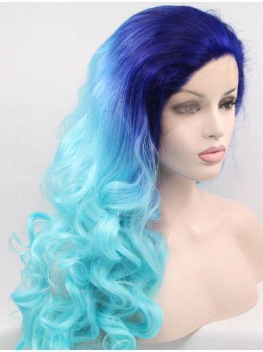 Synthetic Lace Front 26 Curly Ombre2 Tone Layered Long Wigs