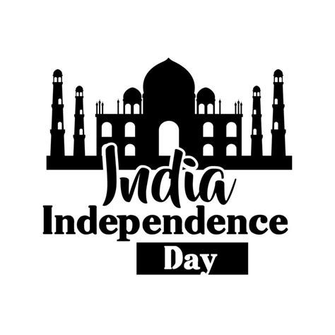 India Independence Day Celebration With Taj Mahal Mosque Silhouette Style 2575880 Vector Art At