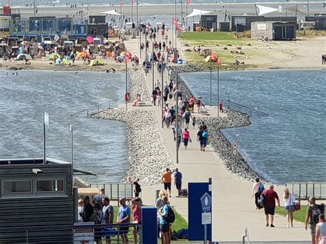 It lies on the north sea coast, southwest of heide. The Perlebucht Bay in Büsum at Germany's North Sea is ...