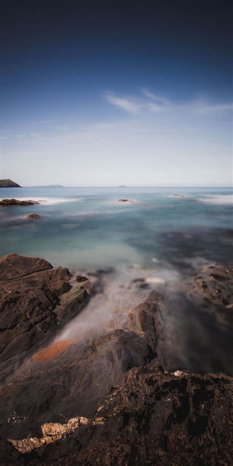 Beautiful Coast Rocks Shallow Beach Sea 1080x2160 Wallpaper