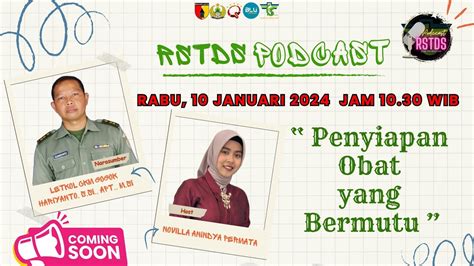 Podcast Rstds Penyiapan Obat Yang Bermutu Youtube