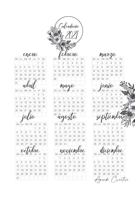 Calendario Minimalista 2021 Calendario Para Imprimir Gratis