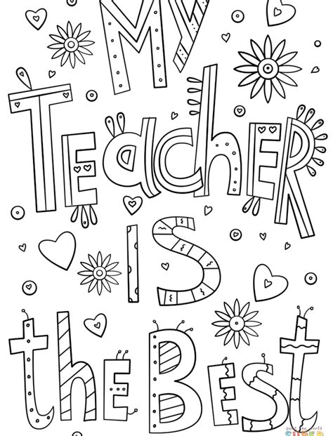 Free printable teacher appreciation coloring pages. Teacher Appreciation Coloring Pages Printable at ...