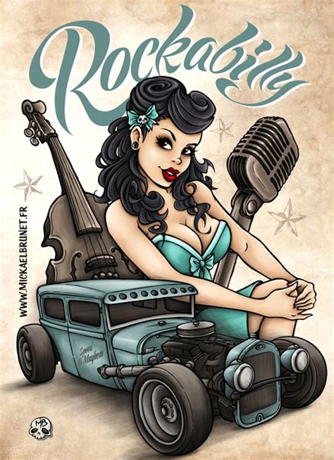 Best Rockabilly Art Images On Pinterest Etchings Garages And