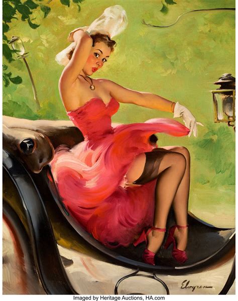 gil elvgren american 1914 1980 up in central park 1950 oil on lot 78202 heritage auctions