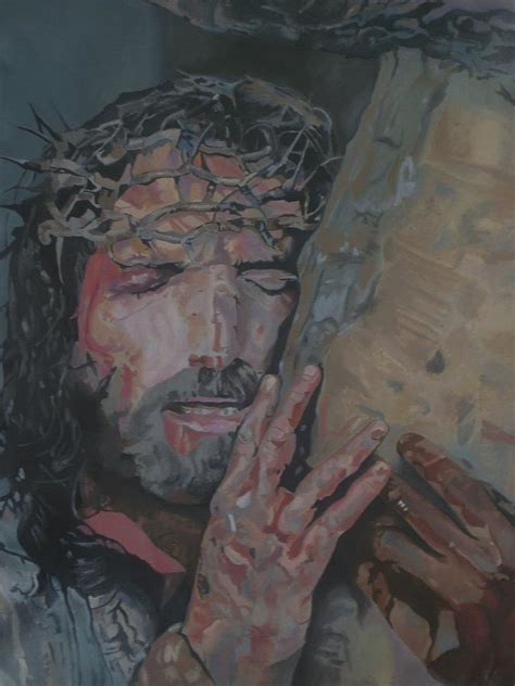 Jesus Carrying The Cross Painting By Bennie Parker Pixels