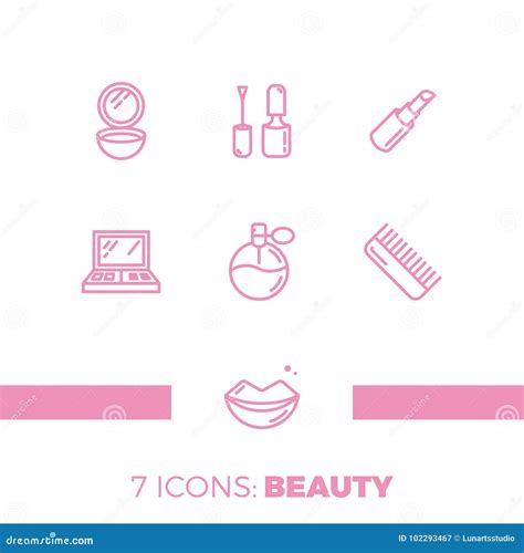 Modern Icons Set Of Cosmetics Beauty Spa And Symbols Stock