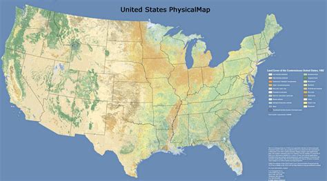 Physical Map of United States