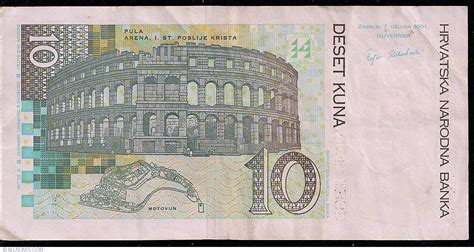 10 Kuna 2001 7 Iii 2001 2012 Issues Croatia Banknote 476