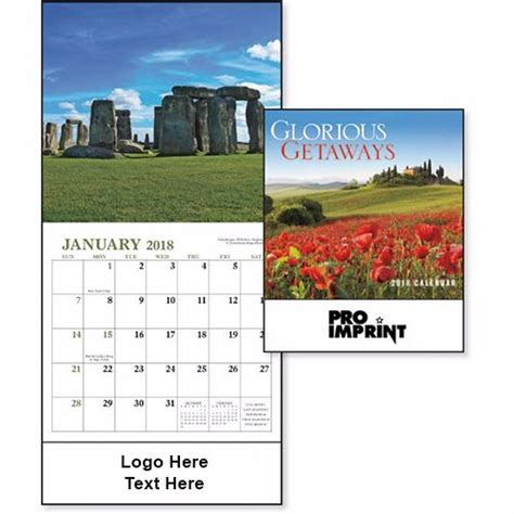 Custom Printed Glorious Getaways Mini Wall Calendars Wall Calendar