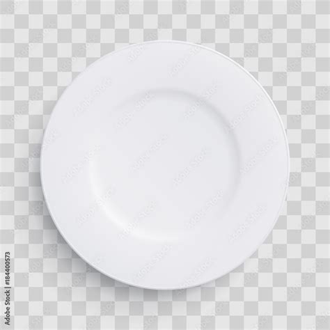 Plate Dish 3d White Round Isolated On Transparent Background Vector