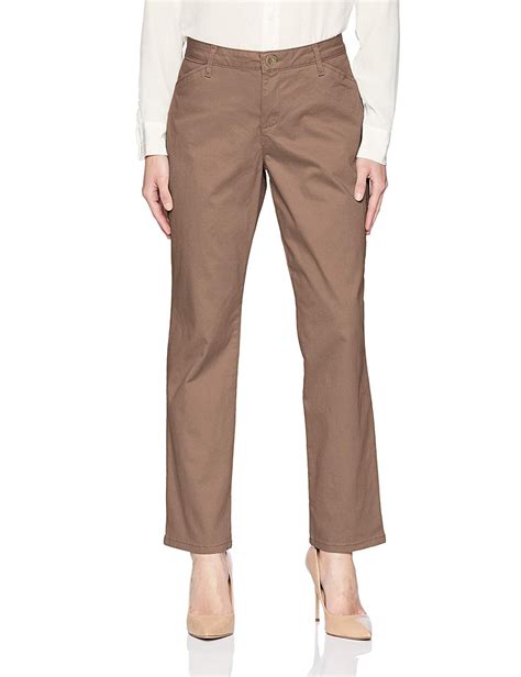 Lee Womens Petite Relaxed Fit All Day Straight Leg Pant Falcon Brown