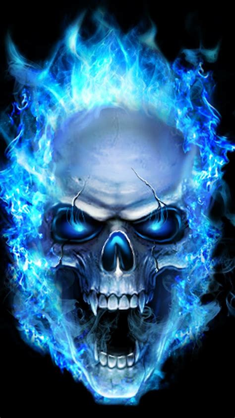 Blue Flame Skull Skull Wallpaper Sugar Skull Wallpaper