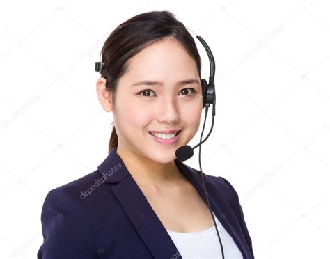 Asian Female Call Center Operator Stock Photo By ©leungchopan 75310073