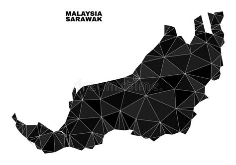 Vectordriehoek Gevulde Sarawak State Map Vector Illustratie