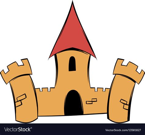 Medieval Castle Fortress Icon Cartoon Royalty Free Vector
