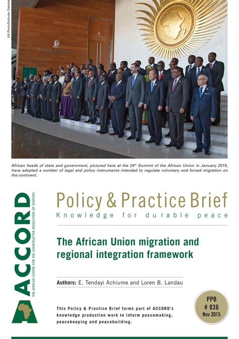 The African Union Migration And Regional Integration Framework Accord