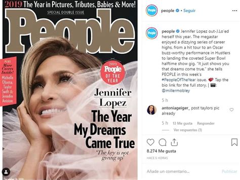 “el Año En Que Mis Sueños Se Hicieron Realidad” Jennifer Lopez Es La Persona Del 2019 Para