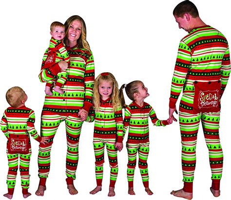 Pijamas Enteros Navidad Familia Pijama Mono Rayas Navideñas Noel Niños