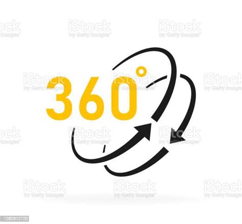 360 Degrees View Icon Logo Design For Video Panoramic Images And