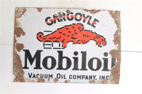 Vintage Old Rare Gargoyle Mobiloil Motor Oil Porcelain Enamel Sign Board Nh Picclick