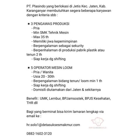 Maybe you would like to learn more about one of these? Info Loket Pt Poj - Lowongan Kerja PT. PIJAR SUKMA - info loker jepara : Lowongan kerja bumn pt ...