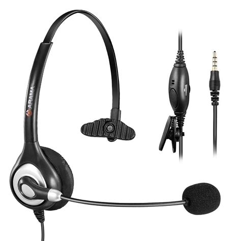 Arama Cell Phone Headset With Microphone Boom And Adjustable Fit