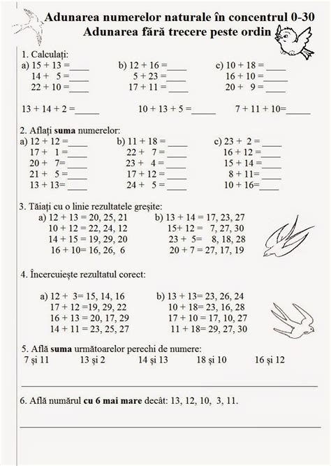 Exercitii Matematica Clasa 1 Adunari Si Scaderi Conocimientos Generales