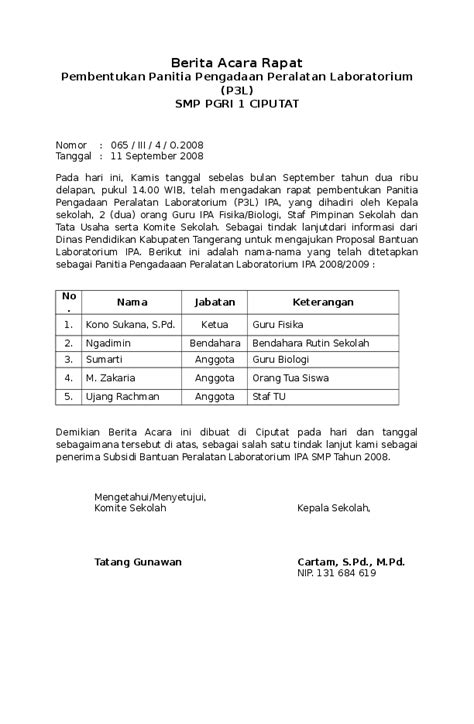 Demikian beberapa contoh surat undangan rapat yang bisa kamu jadikan referensi utama. Contoh Surat Berita Acara Rapat Sekolah