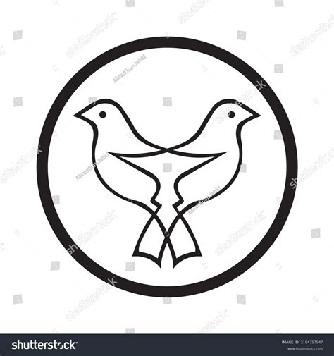 Two Bird Circle Logo Design Stock Vector Royalty Free 2194757547