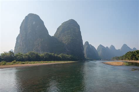 Li River Cruise Between Guilin And Yangshuo With Limestone