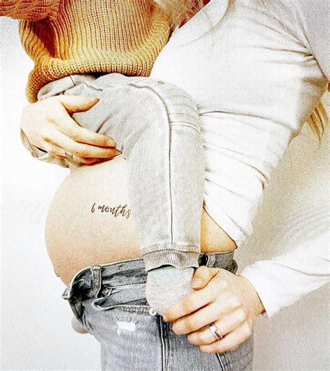 Pregnancy Tattoos Pregnancy Announcement Belly Tattoos Etsy
