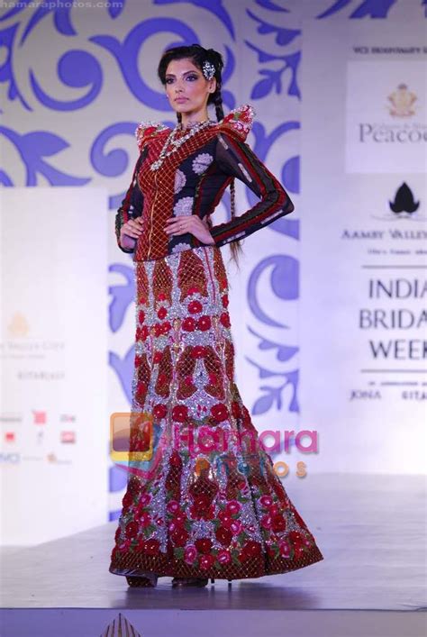Model Walks The Ramp For Shane And Falguni Peacock At Aamby Valley India Bridal Week Day 3 On