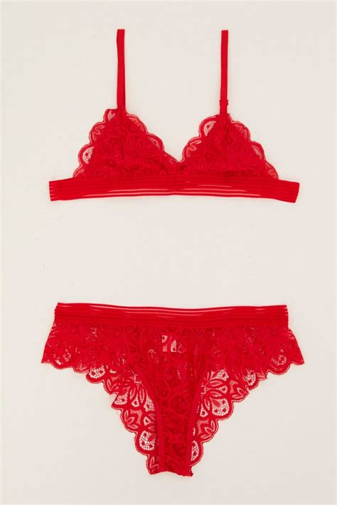 women s red lace lingerie set ally fashion