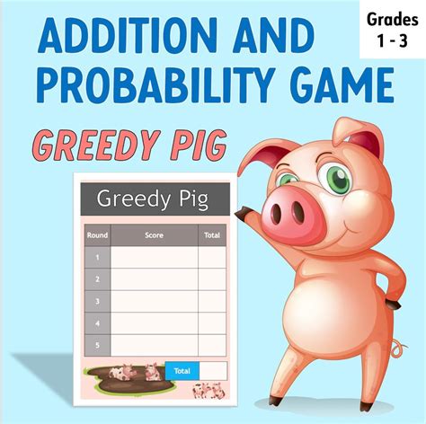 Addition And Probability Math Game Greedy Pig Etsy