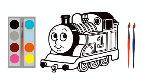 Cara Menggambar Melukis Dan Mewarnai Kereta Thomas Untuk Anak Kereta